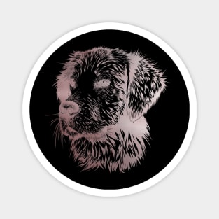 Rose Gold Foil Dog Portrait Magnet